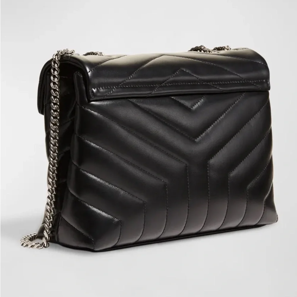 NWT YSL Loulou Small Matelasse Calfskin Flap Bag w/ Metal Straps - Picture 7 of 14